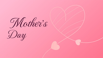 ABSTRACT BACKGROUND MOTHER'S DAY WITH LOVE HAND DRAWN ORGANIC SHAPES. PINK GRADIENT COLOR DESIGN VECTOR TEMPLATE FOR WALLPAPER, COVER DESIGN