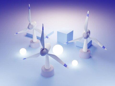 Industria eolica o molinos de viento con energias renovables y electricidad 