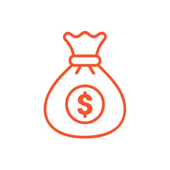 money bag on white background for web and graphic design