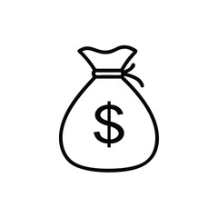 money bag on white background for web and graphic design
