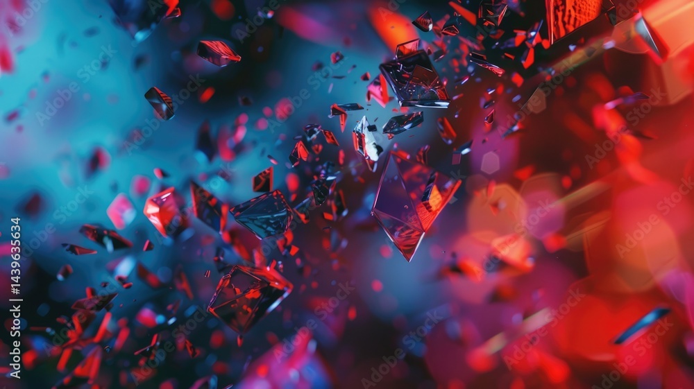 Poster abstract crystal texture effect decorated with vibrant light in modern design. seamless modern art o