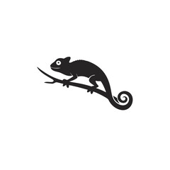 Chameleon silhouette reptile art