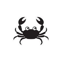 Cute crab silhouette vector