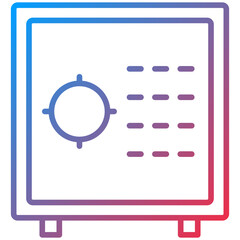 Safe Box Line Icon Style