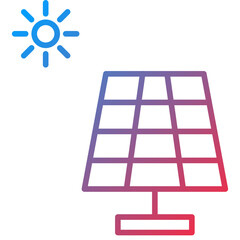 Solar Energy Line Icon Style