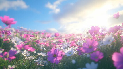 pink flowers in the field