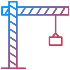 Crane Line Icon Style