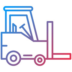 Forklift Line Icon Style