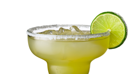 Refreshing Margarita Cocktail with Lime and Salt Rim