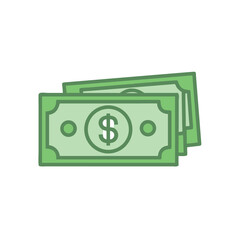 multiple dollar bills on white background for web and graphic design