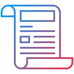 News Report Line Icon Style