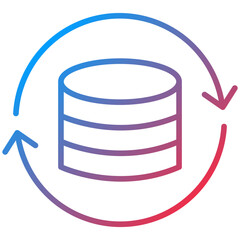 Data Backup Line Icon Style