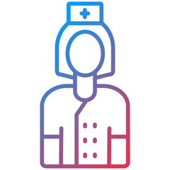 Nurse Line Icon Style