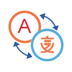 flat design illustration of a language vector icon