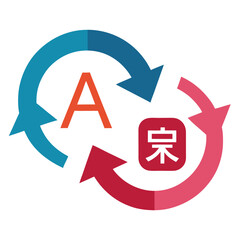 flat design illustration of a language vector icon
