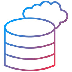 Data Storage Line Icon Style