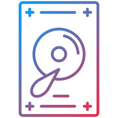 Hard Disk Line Icon Style