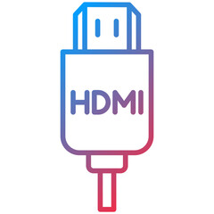 Obraz premium Hdmi Cable Line Icon Style