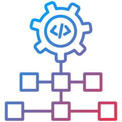 Obraz premium Algorithm Line Icon Style