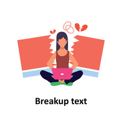Breakup text Vector illustration which can easily modify or edit