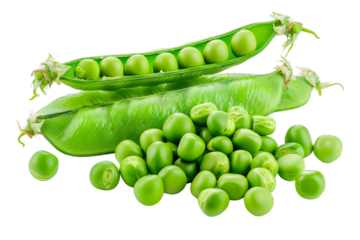 Delving into Green Peas: A Flavorful Discovery Isolated On White Background.