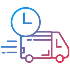 Fast Delivery Line Icon Style