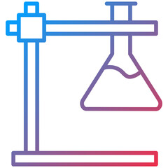 Beaker Stand Line Icon Style