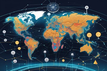 Cutting-edge Blockchain Architecture with World Map and Decentralized Peer Network Integration