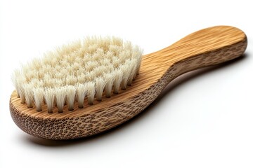Wooden hairbrush with soft bristles for gentle grooming and styling