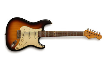 Classic Electric Guitar on Isolated Background with Warm Tones