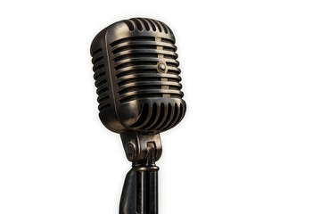 Fototapeta premium Vintage Microphone on Stand for Retro Music and Performance Themes