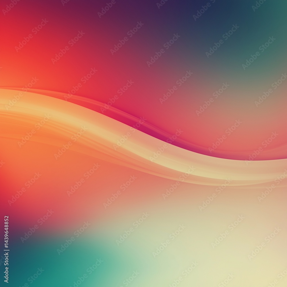Poster colorful abstract wave: an artful composition featuring an elegant, flowing wave of color, seamlessl