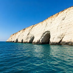 Fototapeta premium Rosh Hanikra Coastal Cliffs and Natural Caves of Israel