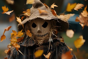scarecrow with ragged cap