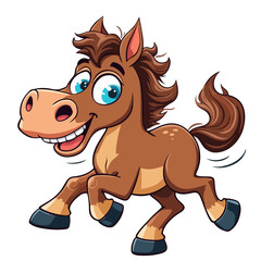 Funny horse cartoon vector illustration

