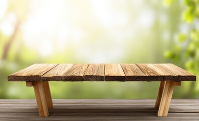 Fototapeta premium Empty wooden table outdoors