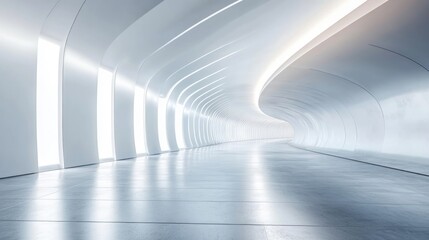 Abstract White Tunnel: A Futuristic Architectural Design