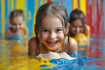 sensory play: tactile exploration with slime and sand