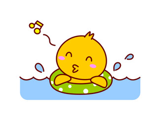 浮き輪とひよこ © twomoons