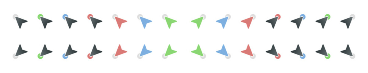 Click set icon. Touch graphic sign. Tap icons in vector design. Press pointer symbol in vector design style