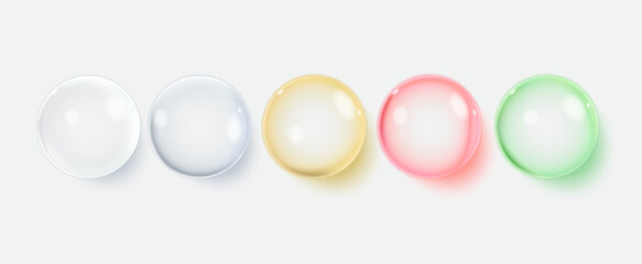 Collagen serum or essence drops. Collagen serum bubbles. Cosmetic essence.