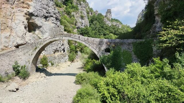 Amazing  view of Kokkorou stone bridge at Pindus Mountains, Zagori, Epirus, Greece
