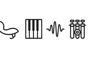 The icons for studying instruments include those for strings, keys, rhythm, and brass