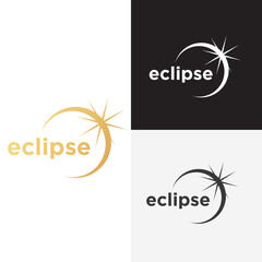Moon eclipse logo concept symbol Design
