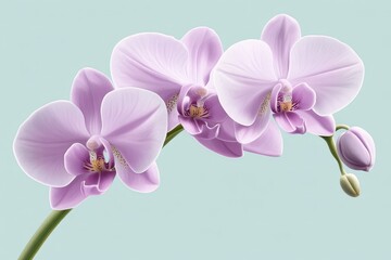 Delicate, light purple orchids on a pale background.