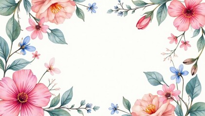 Delicate watercolor floral pattern, perfect for spring flyers , flyer, invitation, pattern