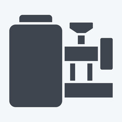 Icon Production Machine. related to Industry symbol. glyph style. design editable