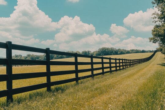 Countryside fence line under a vast sky