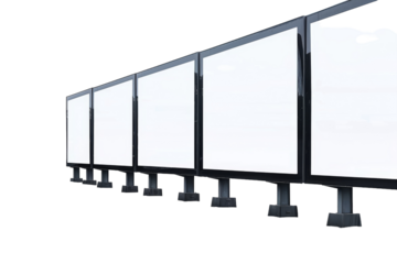 Digital Interaction: Revolutionizing Advertising with Interactive Billboards Isolated On White Background.