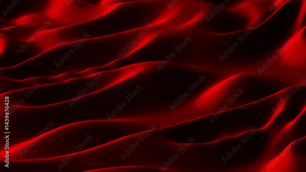 Aufkleber smooth red waves ripple slowly across the screen. abstract animation with glossy, liquid-like surfac